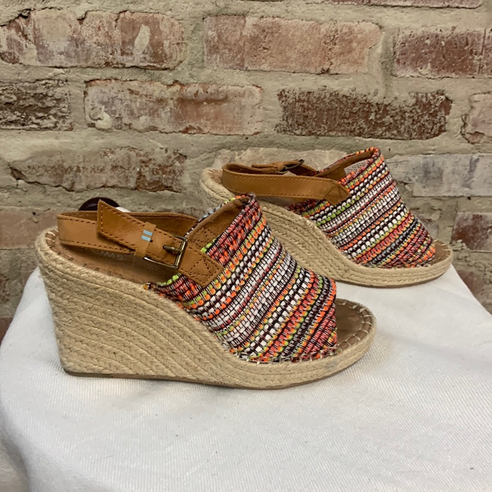 Toms monica woven jute wedge 8.5